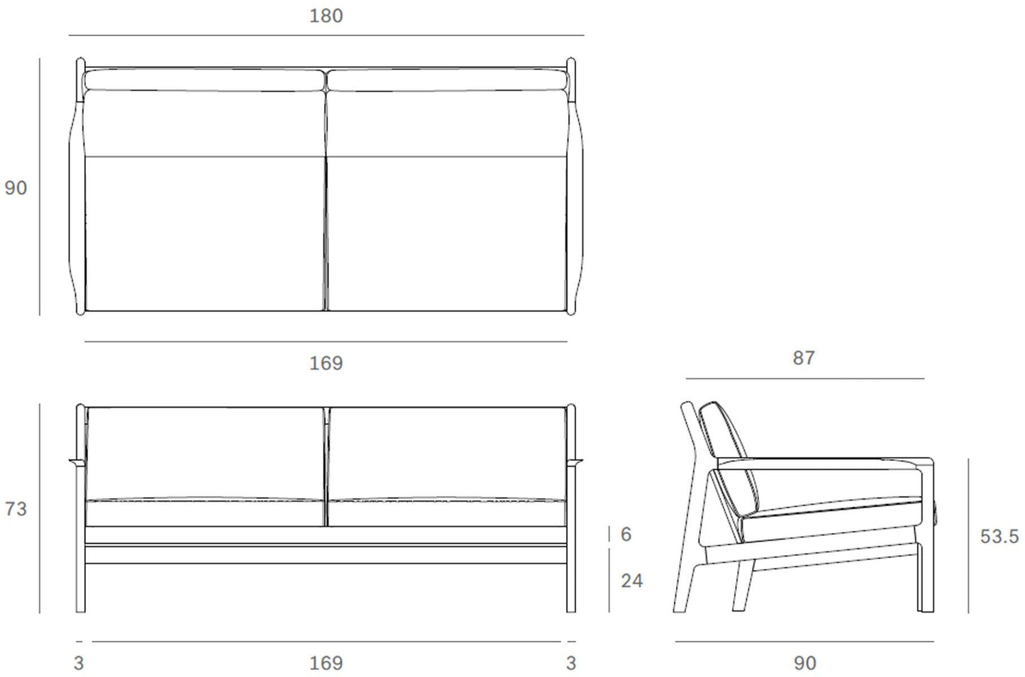 Ethnicraft - Ethnicraft Teak Jack Outdoor Sofa | 2-Sitzer - Gartensofas - Sarto Group