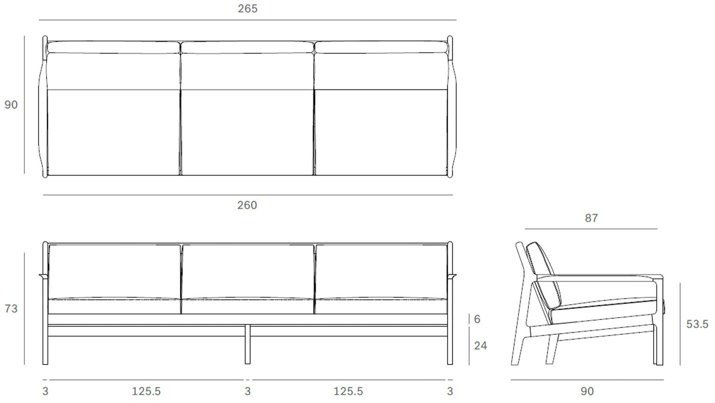 Ethnicraft - Ethnicraft Teak Jack Outdoor Sofa | 3-Sitzer - Gartensofas - Sarto Group