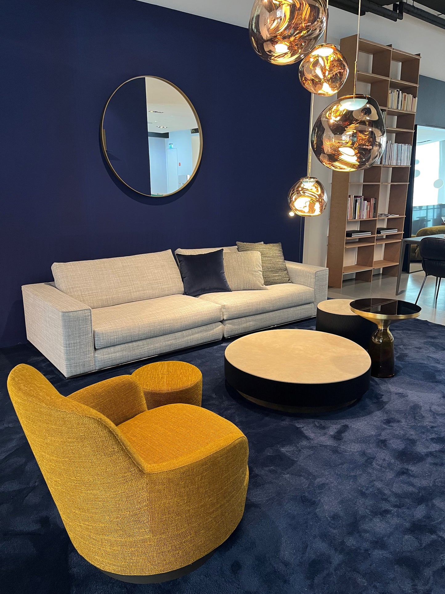 Minotti Jacques High armchair and stool