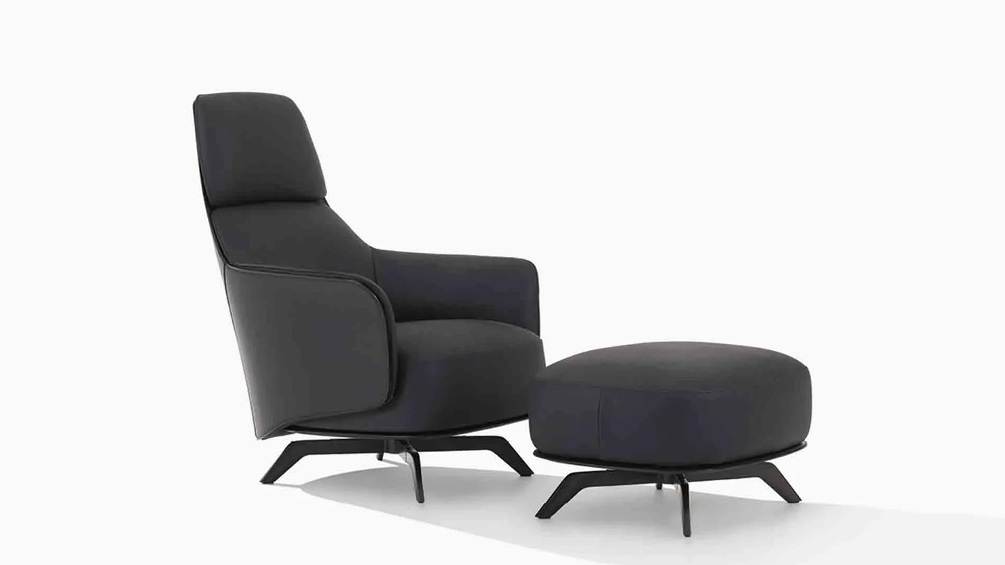 Poliform - Kaori Lounge Sessel + Pouf - sarto Tailored Interiors Group