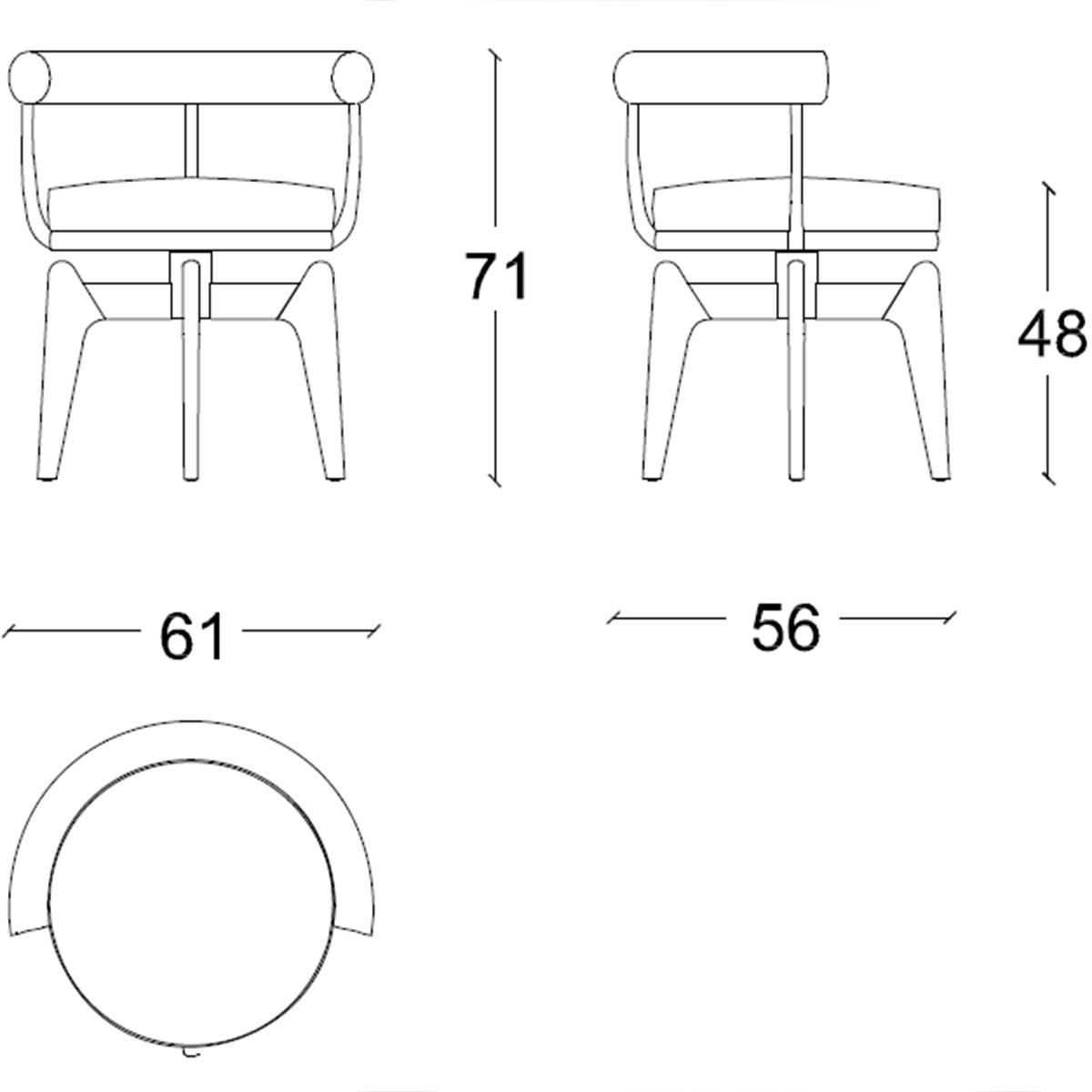 Cassina - Indochine 528 Drehstuhl - Stühle - Sarto Group