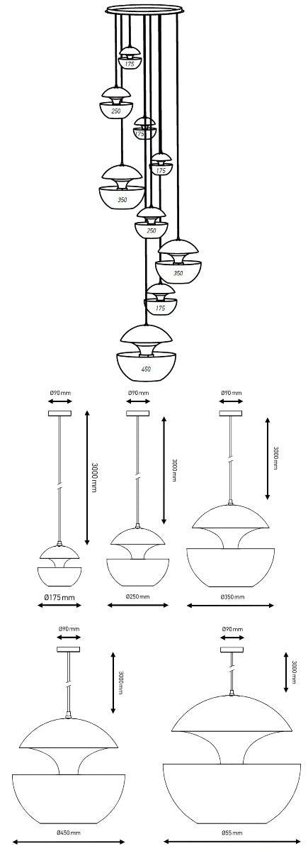 DCW éditions Paris - DCW Here Comes The Sun Hängeleuchte | 9er-Set - sarto Group