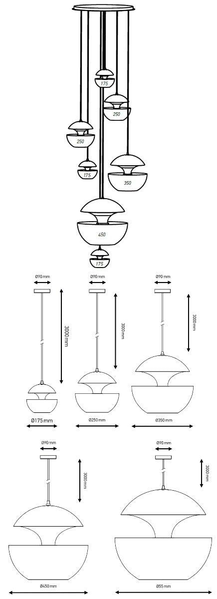 DCW éditions Paris - DCW Here Comes The Sun Hängeleuchte | 7er-Set - sarto Group