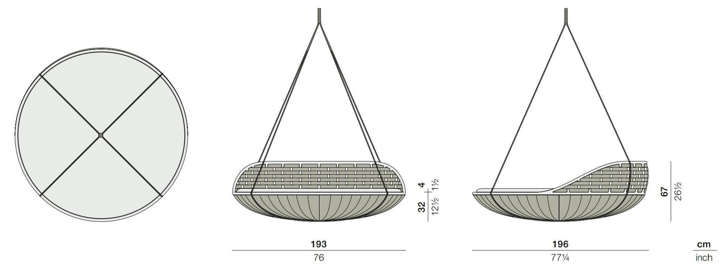 Dedon - Swingrest Hanging Lounger mit Sitz- und Dekokissen - Gartensofas - Sarto Group