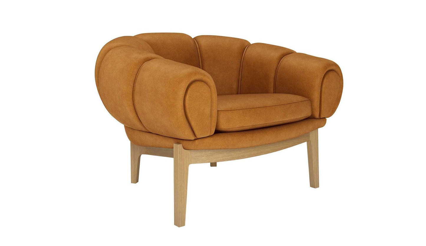 GUBI - GUBI Croissant Loungesessel | Eiche | Chamois Cuoio - Sessel - Sarto Group