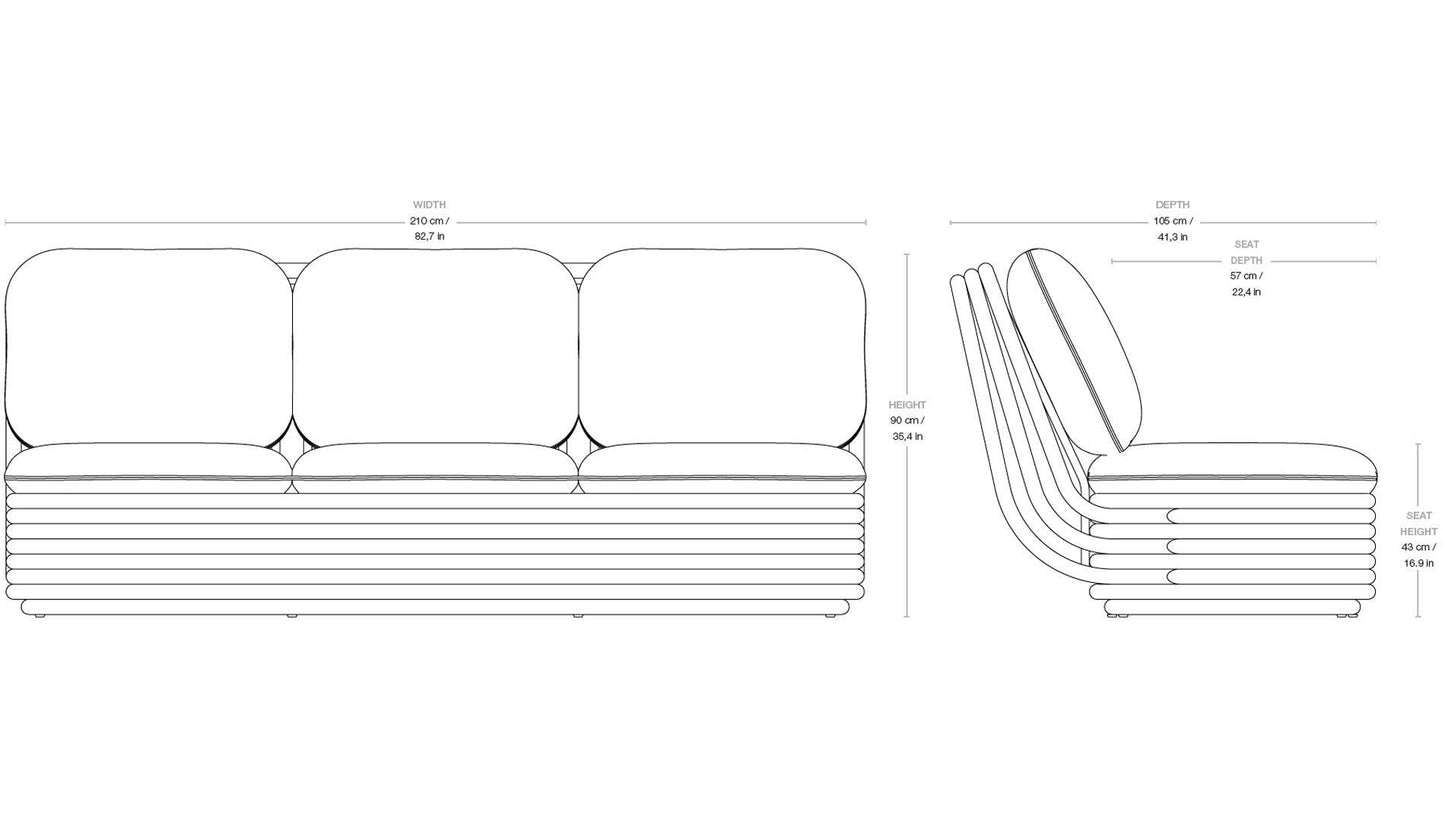 GUBI - GUBI Bohemian 72 Outdoor Sofa | Limonta Lorkey - Gartensofas - Sarto Group