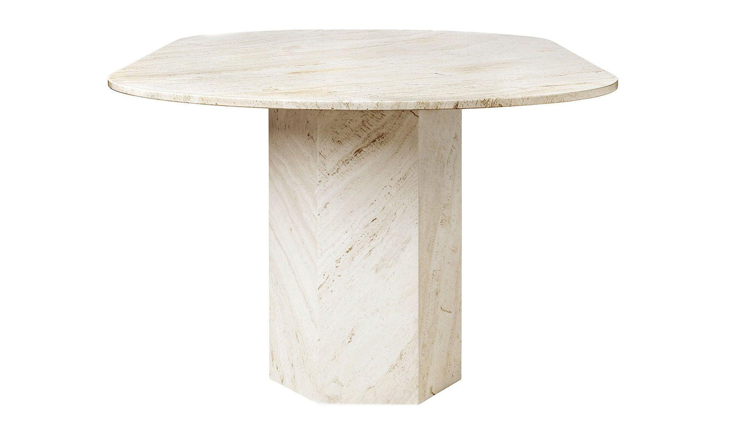 GUBI - GUBI Epic Esstisch Elliptisch | Neutral White | Travertin - Esstische - Sarto Group