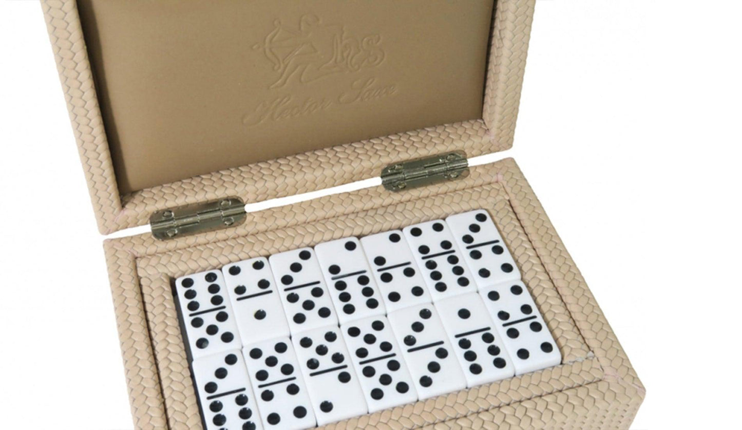 Hector Saxe - Hector Saxe Double 6 Couture Domino-Box | Poudre - Spiele - Sarto Group