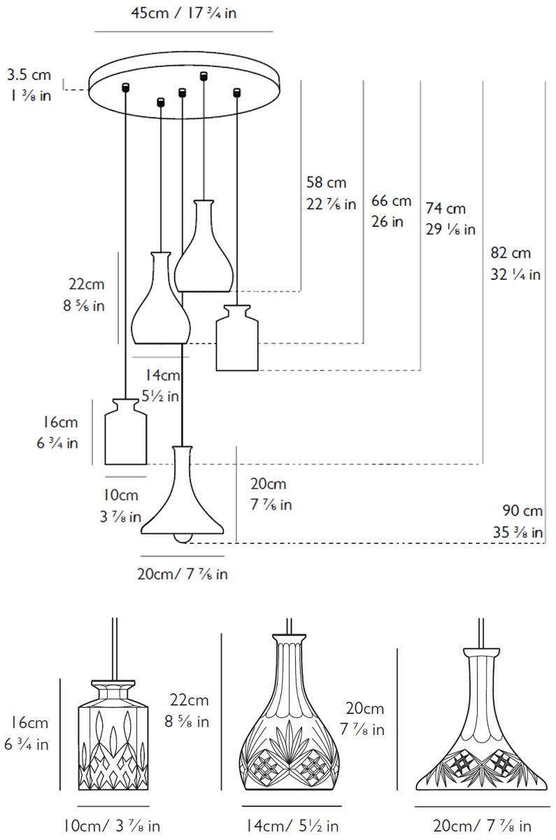 Lee Broom - Lee Broom Decanterlight Hängeleuchte | 5er Set - Hängeleuchten - Sarto Group