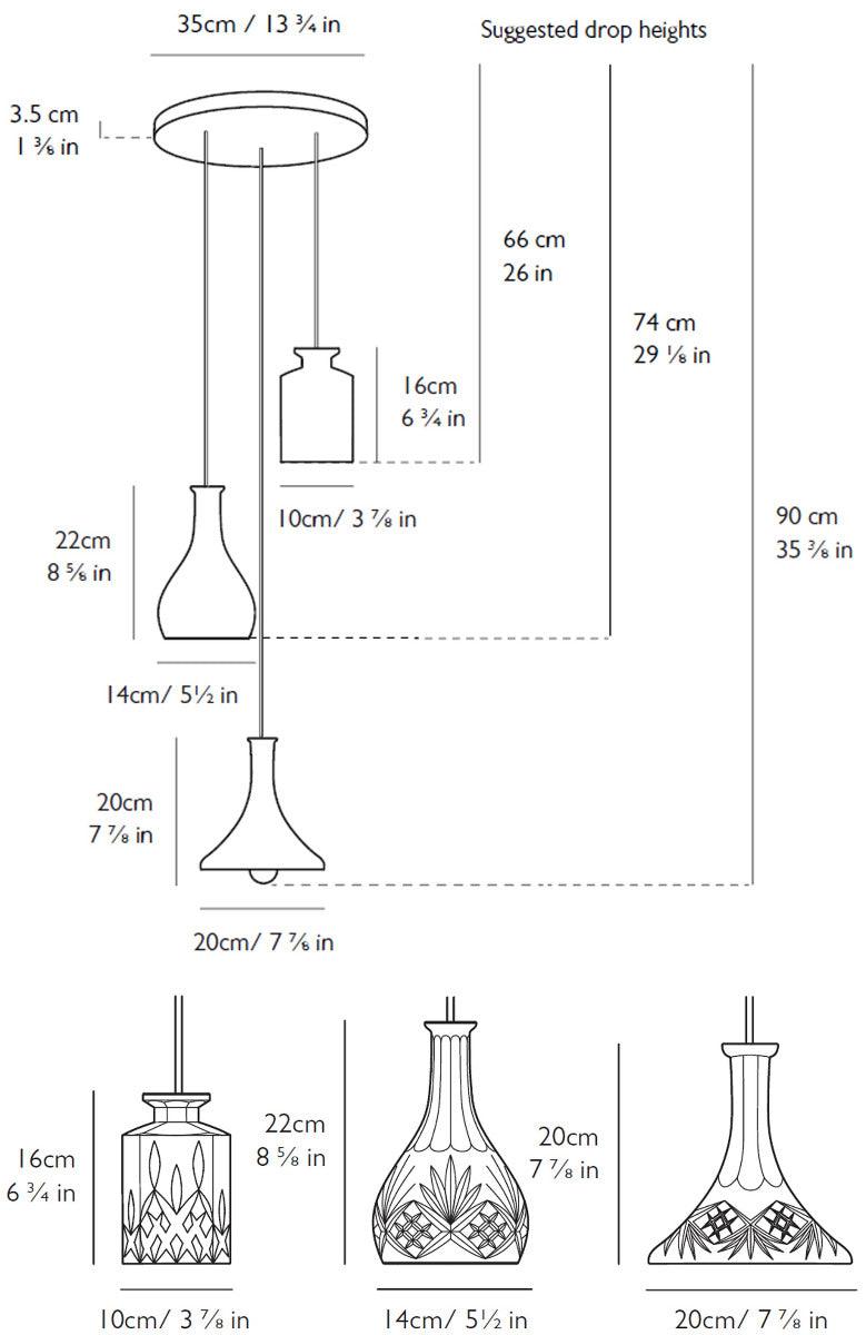 Lee Broom - Lee Broom Decanterlight Hängeleuchte | 3er Set - Hängeleuchten - Sarto Group