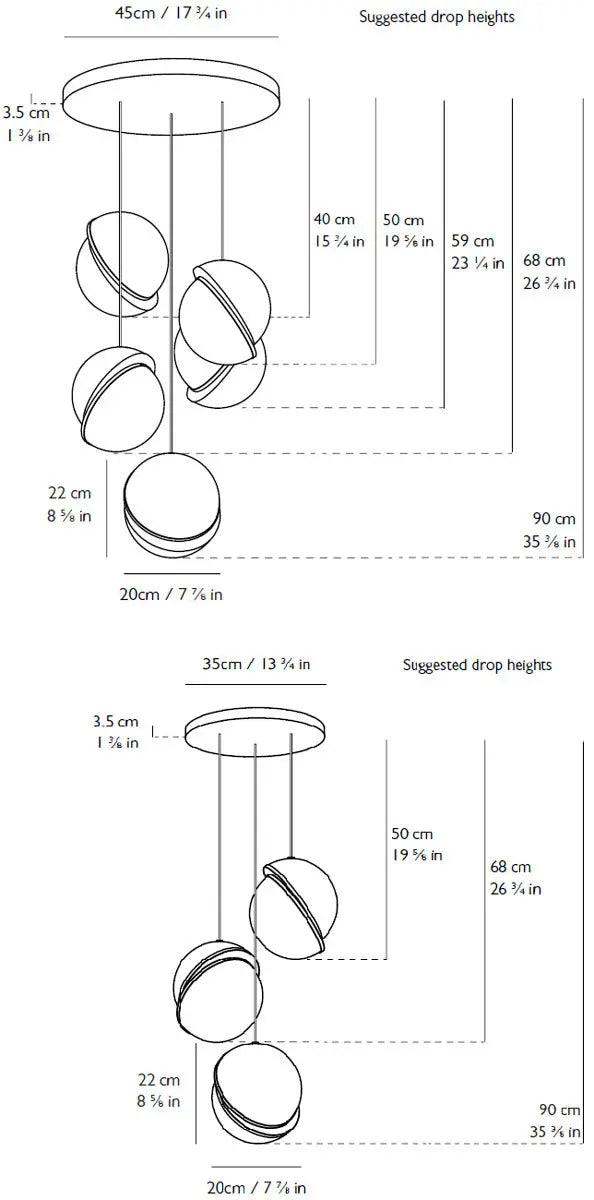 Lee Broom - Lee Broom Mini Crescent Hängeleuchte | Set - Hängeleuchten - Sarto Group