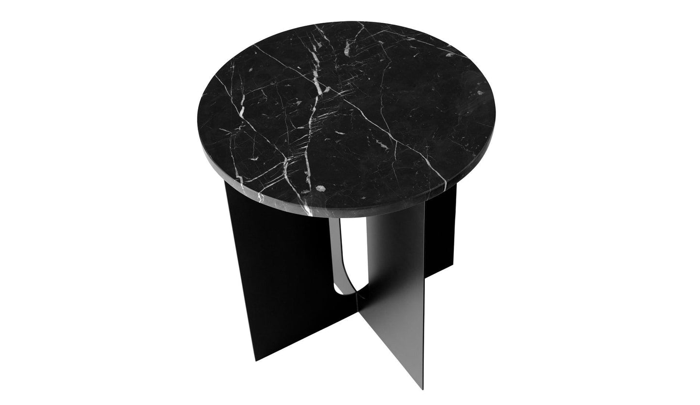 Audo Copenhagen - Audo Copenhagen Androgyne Beistelltisch Schwarz mit Marmor Tischplatte - Beistelltische - Sarto Group