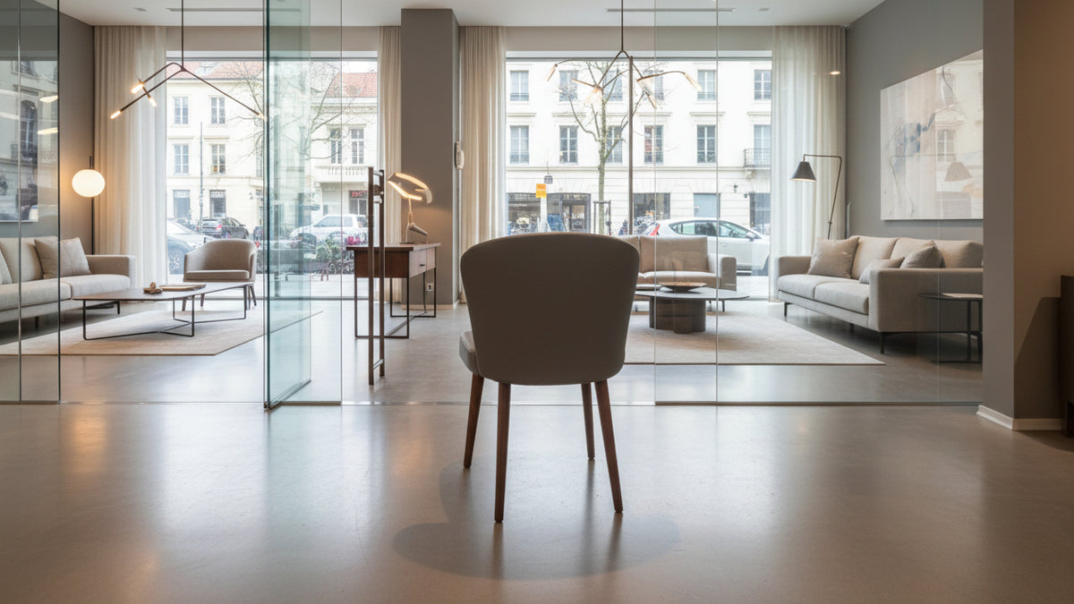 Minotti Aston Dining Stuhl Leder grau