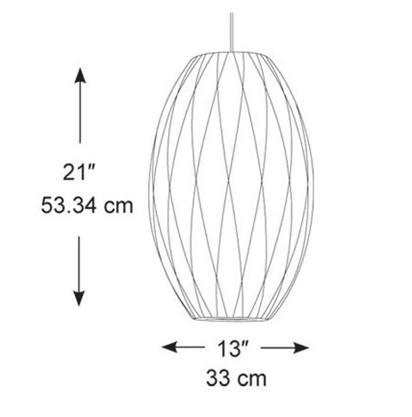 Hay - George Nelson Bubble Lamp Cigar Criss Cross Medium - Hängeleuchten - Sarto Group