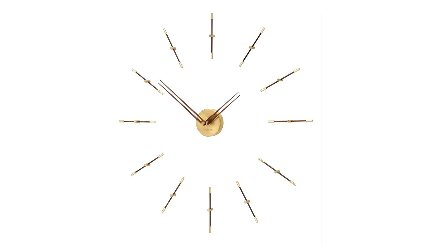 Nomon - Nomon Merlin Mini Wanduhr | Messing / Nussbaum - Wanduhren - Sarto Group