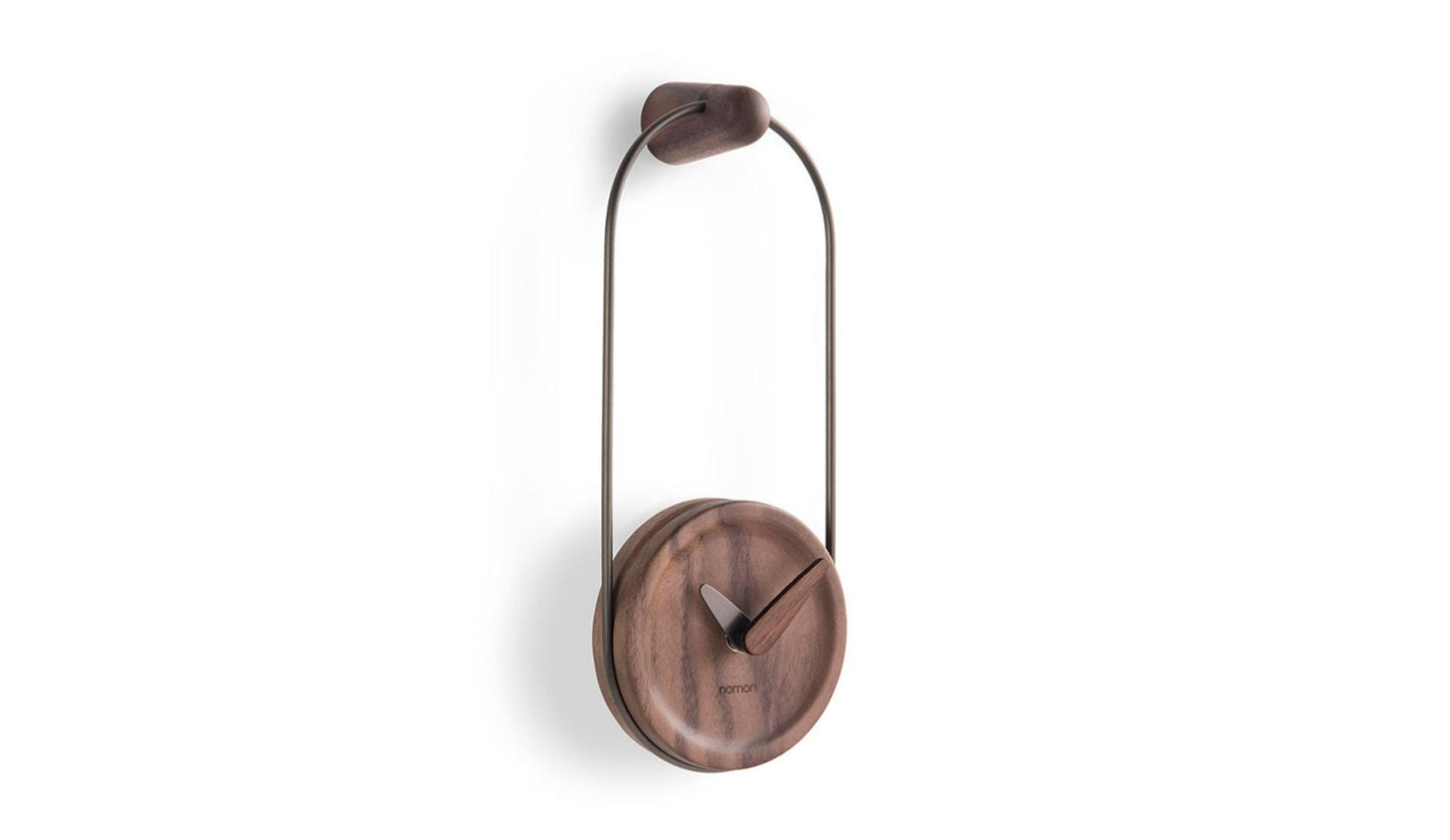 Nomon - Nomon Micro Eslabon Wanduhr | Nussbaum - Graphit - Wanduhren - Sarto Group