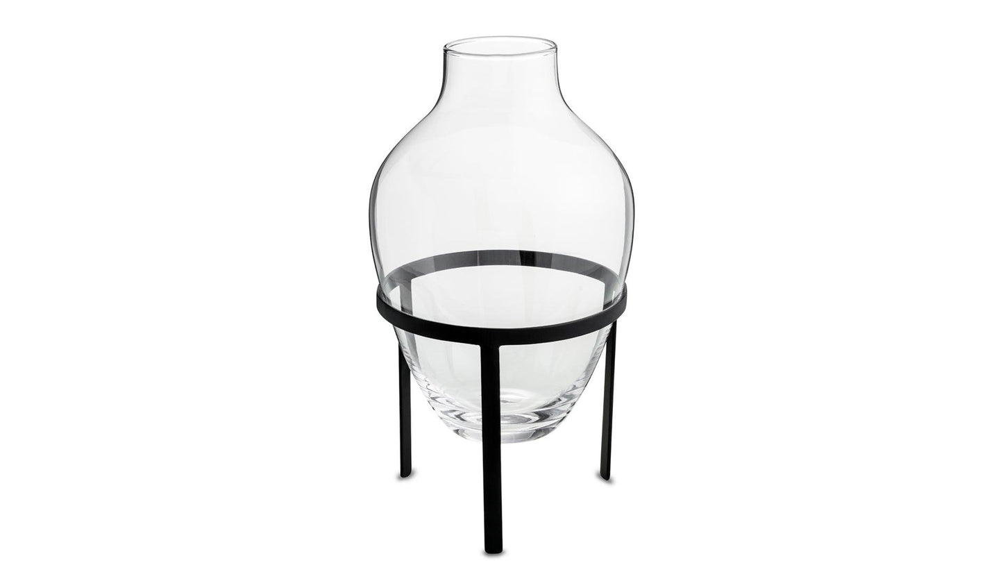 Nordstjerne - Nordstjerne Adorn Vase | Transparent - Schwarz - Vasen - Sarto Group
