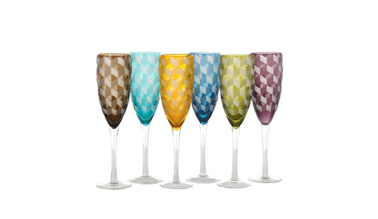Polspotten - Polspotten Blocks Champagnergläser | 6er Set - Stielgläser - Sarto Group