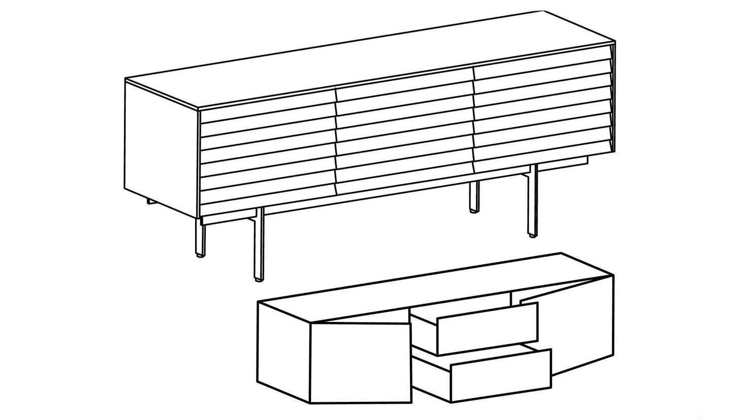 Punt - Punt Sussex SSX302 Sideboard mit Schubfächern - Sideboards - Sarto Group