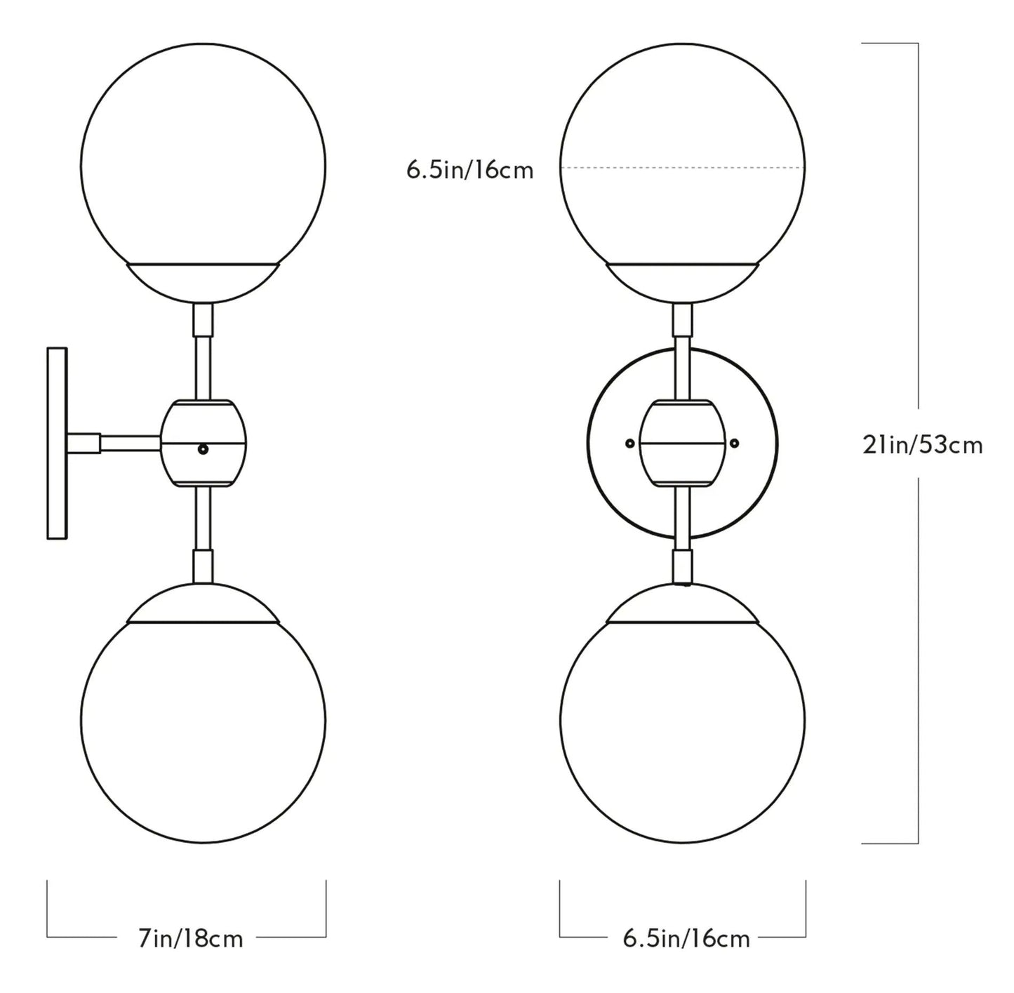 Roll & Hill Modo Sconce 2-Globes Wandleuchte - Sarto Group