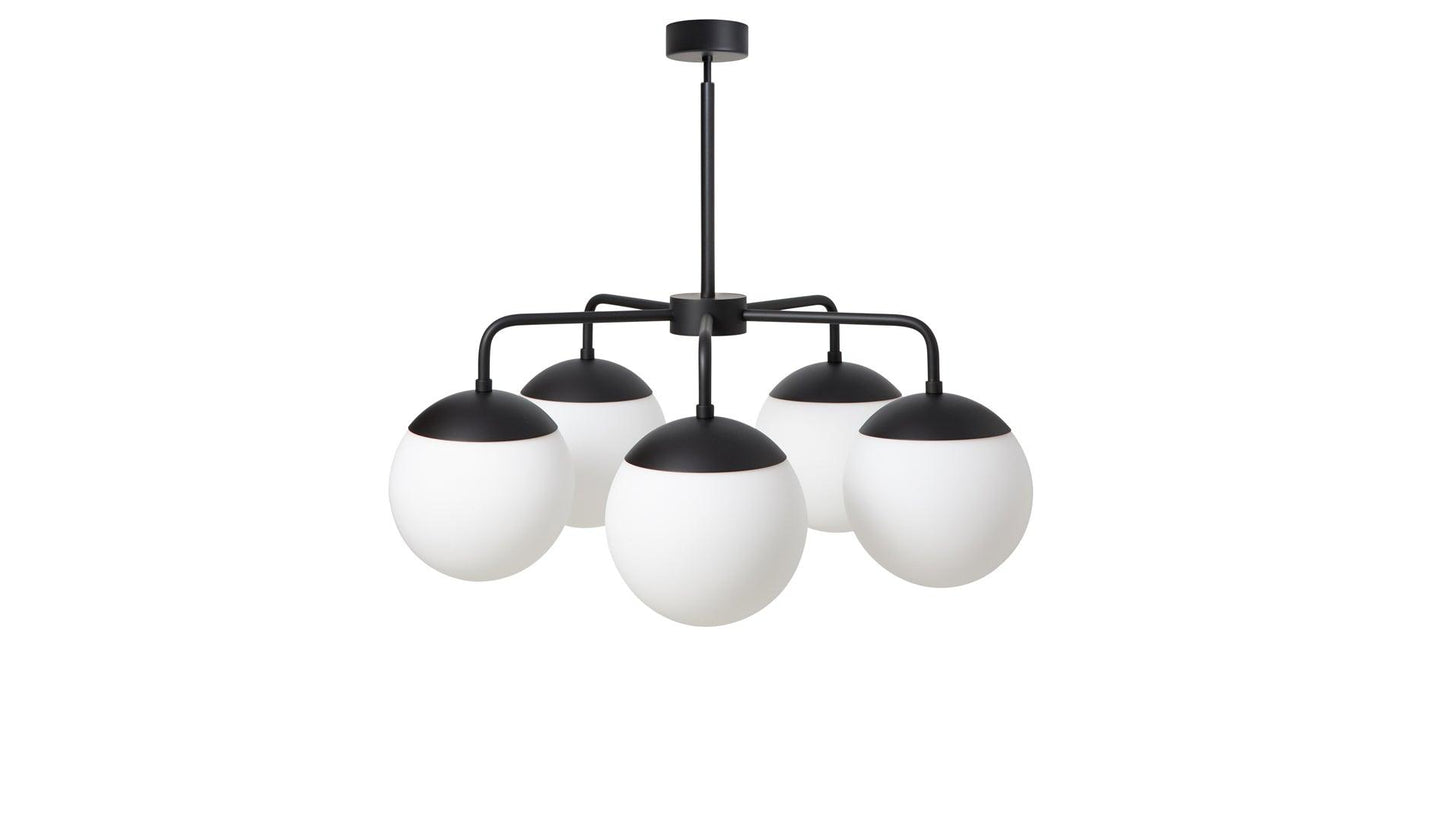 Rubn - Rubn Lord 5 Kronleuchter | Schwarz + Opal - Kronleuchter - Sarto Group