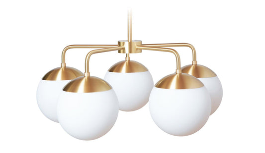 Rubn - Rubn Lord 5 Kronleuchter | Messing + Opal - Kronleuchter - Sarto Group