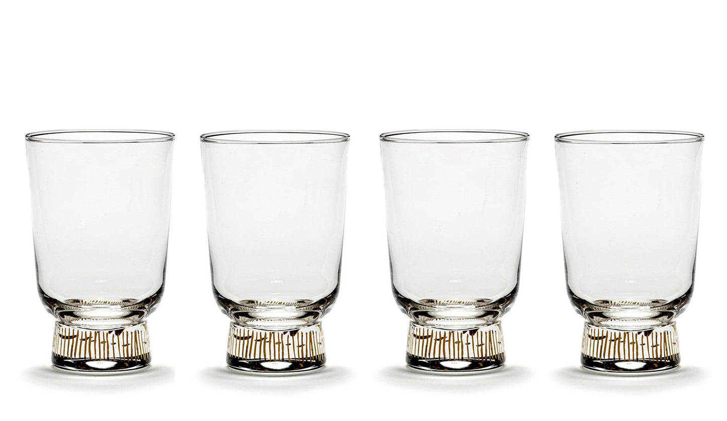 Serax - Serax Feast Glas 33 cl | Stripes Gold | 4 Stk - Trinkgläser - Sarto Group