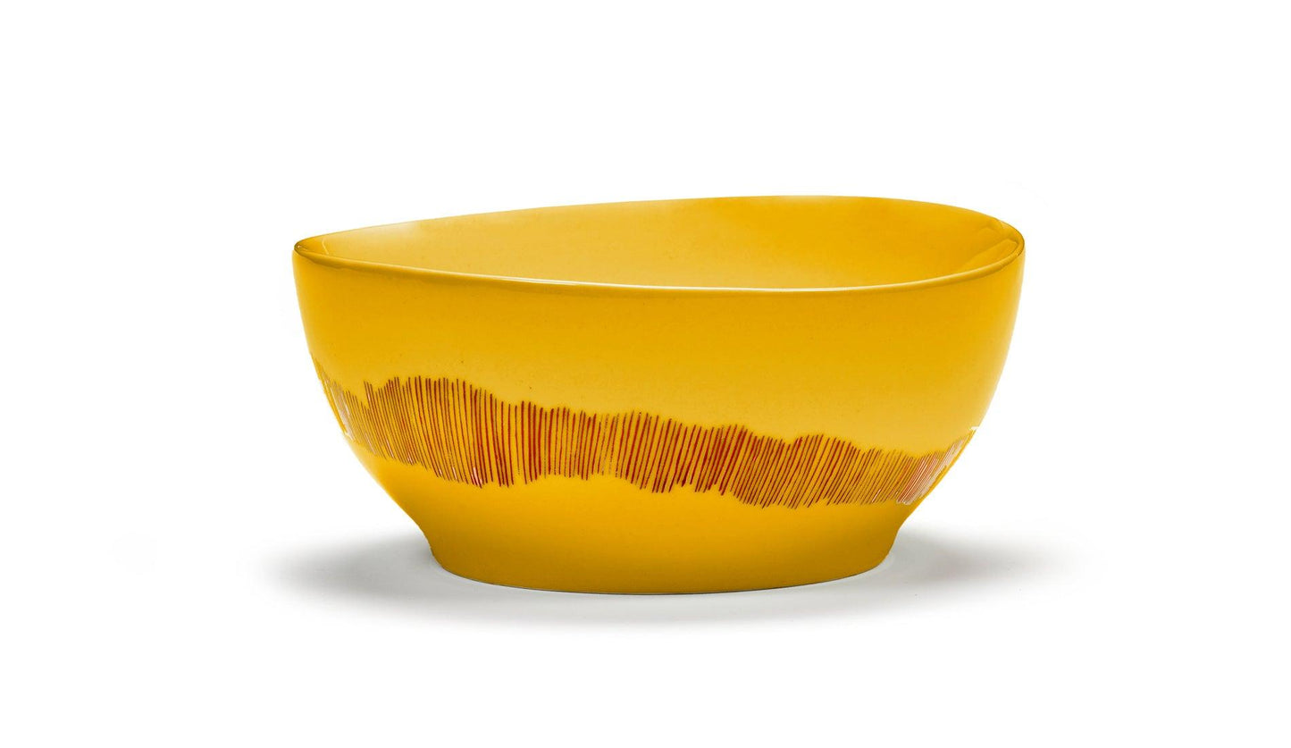 Serax - Serax Feast Schale S 16 cm | Sunny Yellow Swirl - Stripes Red | 4 Stk - Schalen - Sarto Group