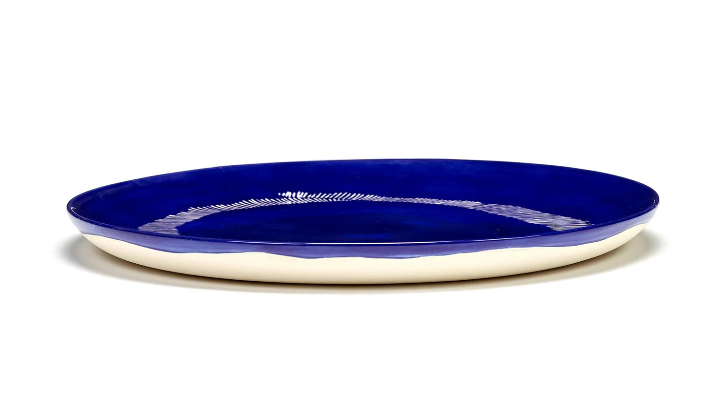 Serax - Serax Feast Teller L 26.5 cm | Lapis Lazuli Swirl - Stripes White | 2 Stk - sarto Tailored Interiors Group