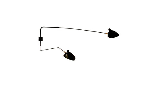 Serge Mouille - Serge Mouille Applique 2 bras piv., 1 courbe Wandleuchte - Wandleuchten - Sarto Group