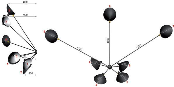 Serge Mouille - Serge Mouille Applique Araignée 7 bras fixes Wandleuchte - sarto Group