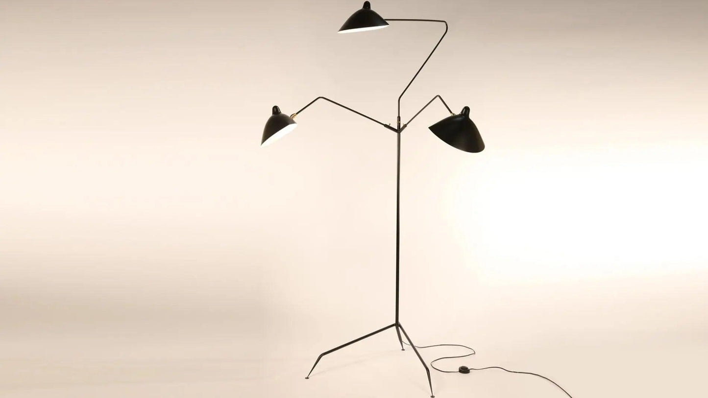 Serge Mouille - Serge Mouille Lampadaire 3 bras Stehleuchte - Stehleuchten - Sarto Group