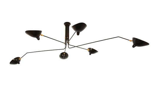 Serge Mouille - Serge Mouille Plafonnier 6 bras pivotants Deckenleuchte - Deckenleuchten - Sarto Group