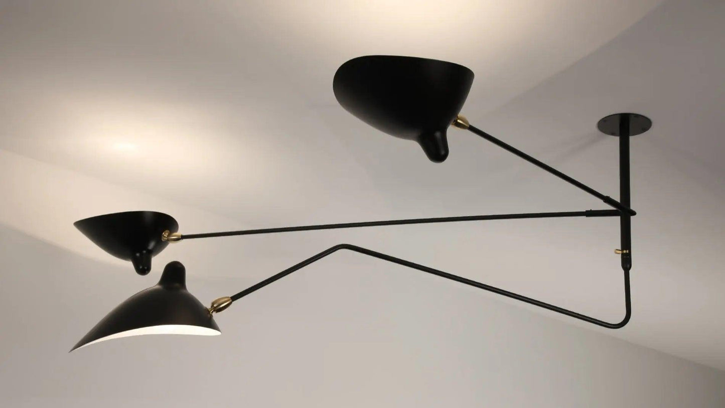 Serge Mouille - Serge Mouille Suspension Trois Bras Dont Un Pivotant Deckenleuchte - Deckenleuchten - Sarto Group