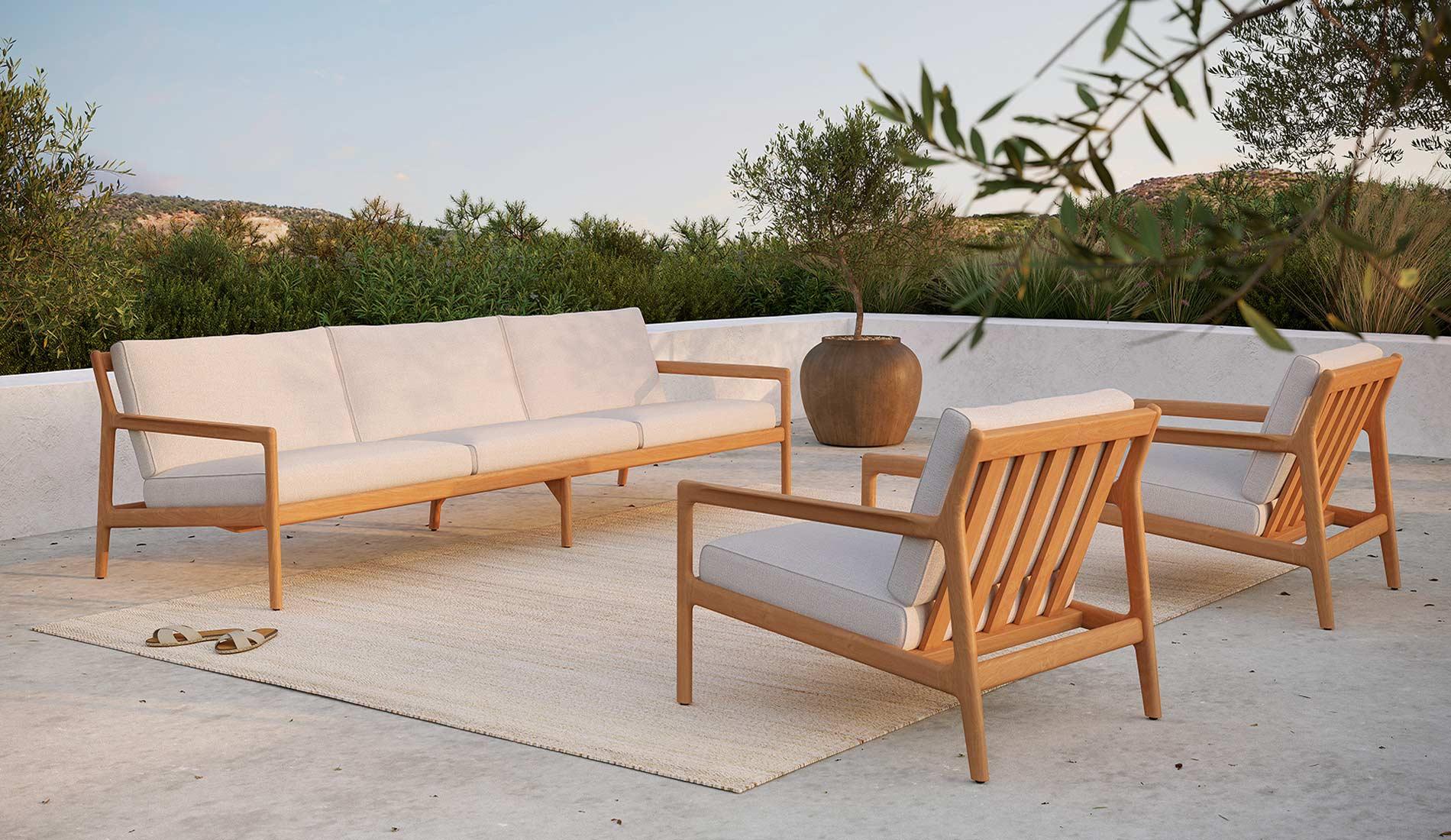 Ethnicraft - Ethnicraft Teak Jack Outdoor Sofa | 3-Sitzer - Gartensofas - Sarto Group