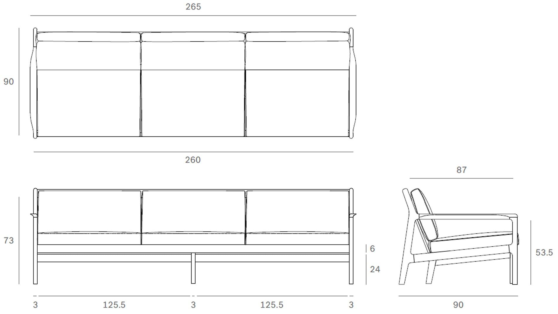 Ethnicraft - Ethnicraft Teak Jack Outdoor Sofa | 3-Sitzer - Gartensofas - Sarto Group