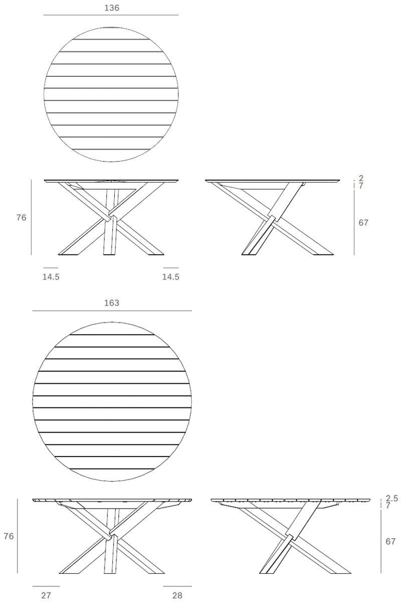 Ethnicraft - Ethnicraft Teak Circle Outdoor Esstisch - Gartentische - Sarto Group