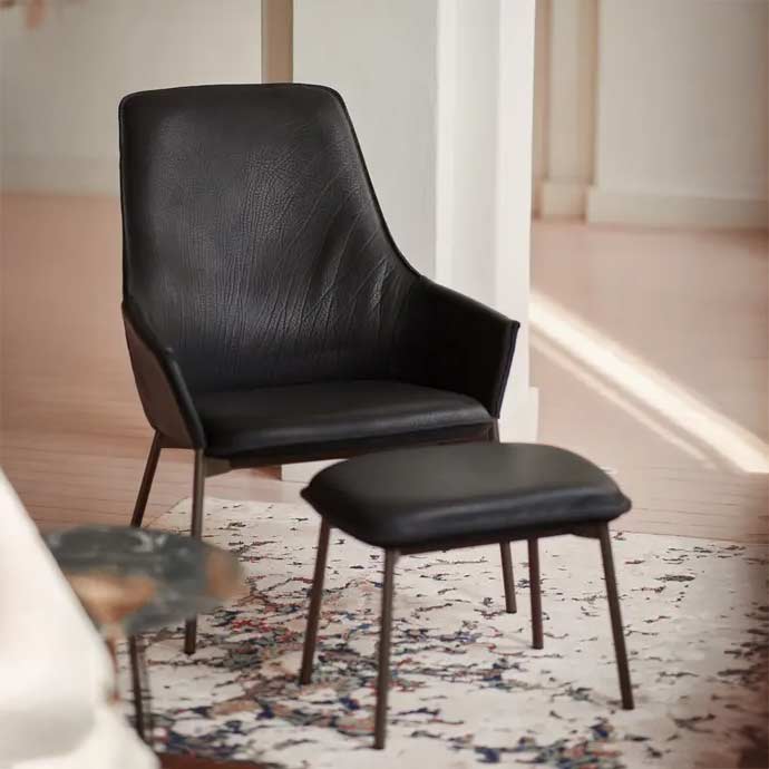 Grace High Loungesessel mit Hocker