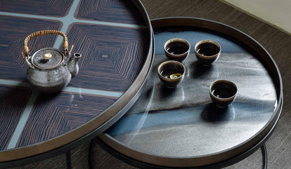 Ethnicraft - Ethnicraft Slate Linear Squares Glass Tablett | XL - Tabletts - Sarto Group
