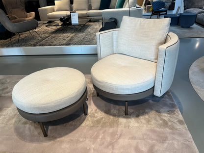 Minotti Torii armchair and ottoman
