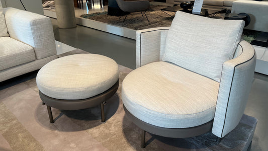 Minotti Torii armchair and ottoman