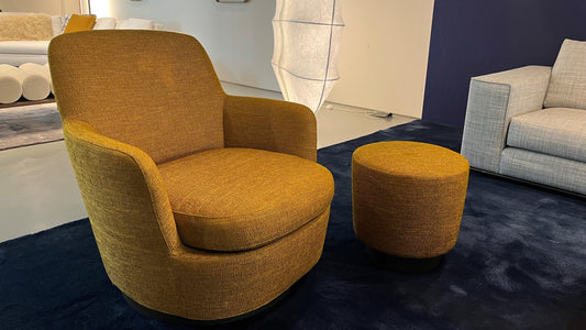 Minotti Jacques High armchair and stool