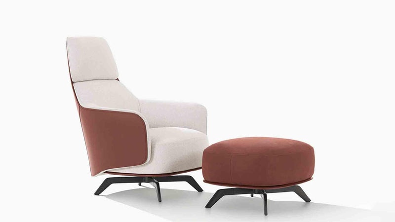 Poliform - Kaori Lounge Sessel + Pouf - sarto Tailored Interiors Group