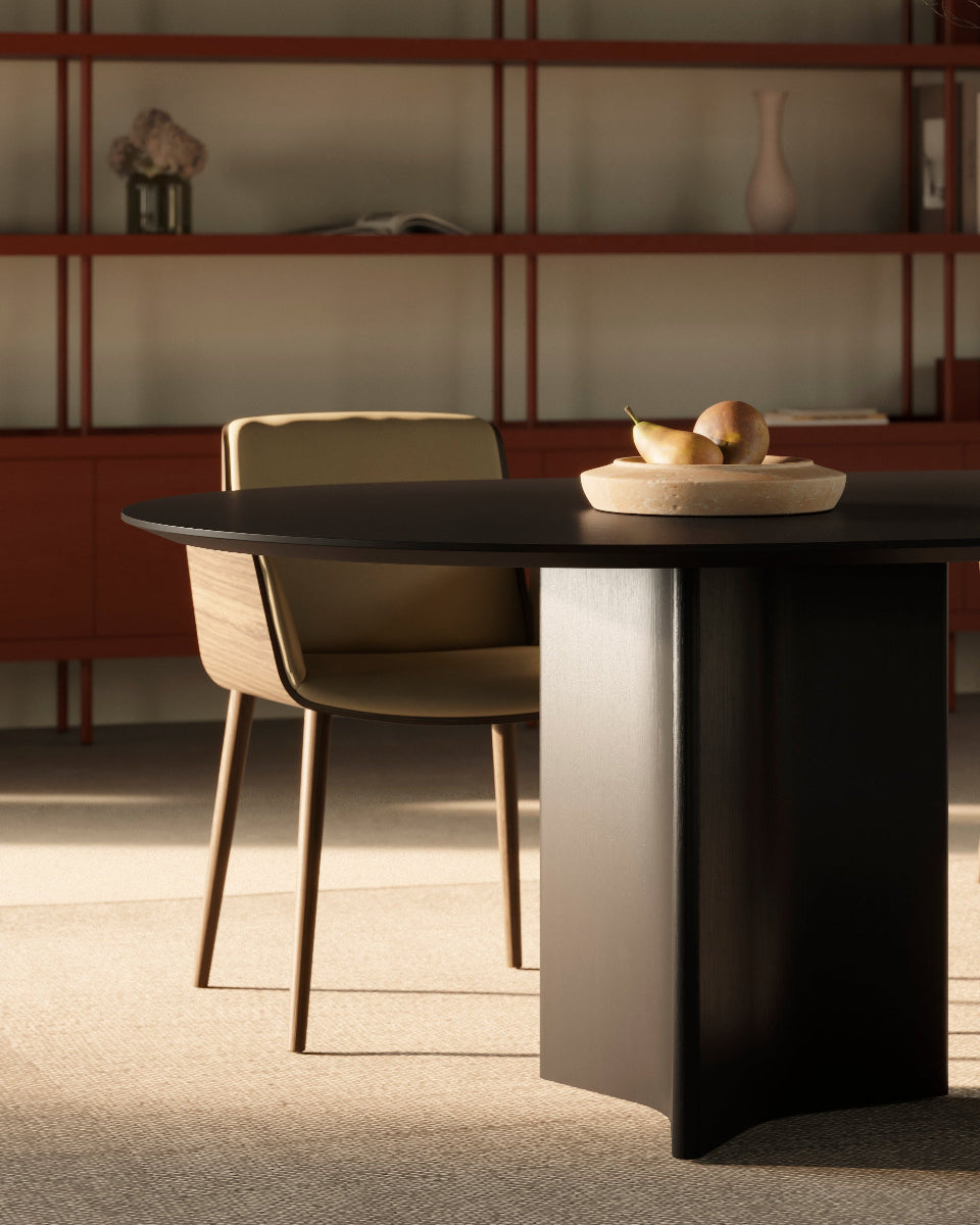 Punt Column Table ebony oak