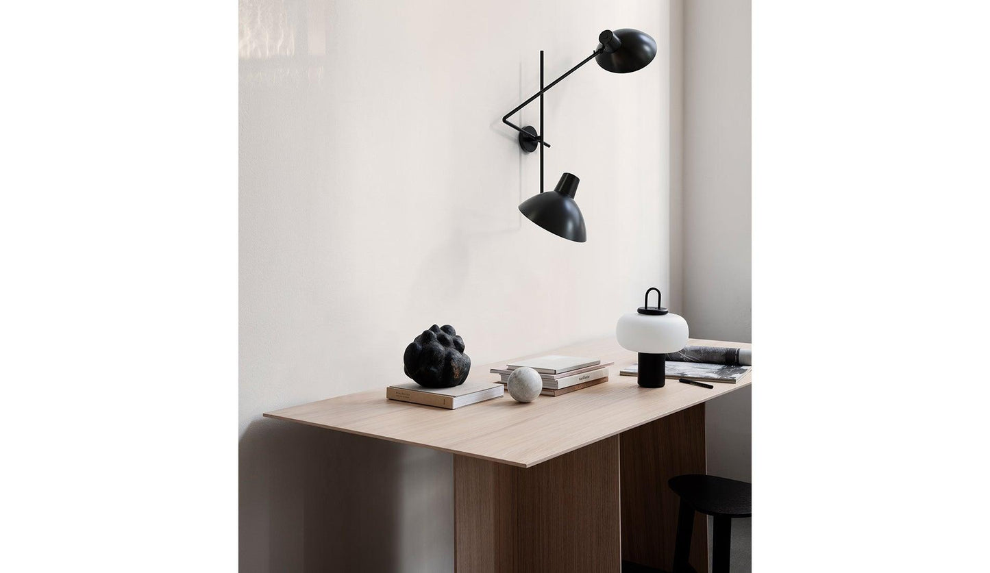 Astep - Astep VV Cinquanta Twin Wandleuchte | Halterung Schwarz - Wandleuchten - Sarto Group