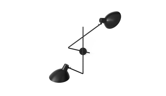 Astep - Astep VV Cinquanta Twin Wandleuchte | Halterung Schwarz - Wandleuchten - Sarto Group