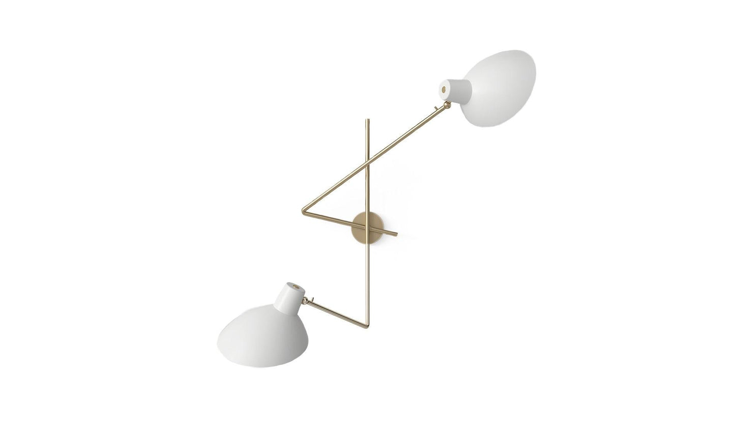 Astep - Astep VV Cinquanta Twin Wandleuchte | Halterung Messing - Wandleuchten - Sarto Group