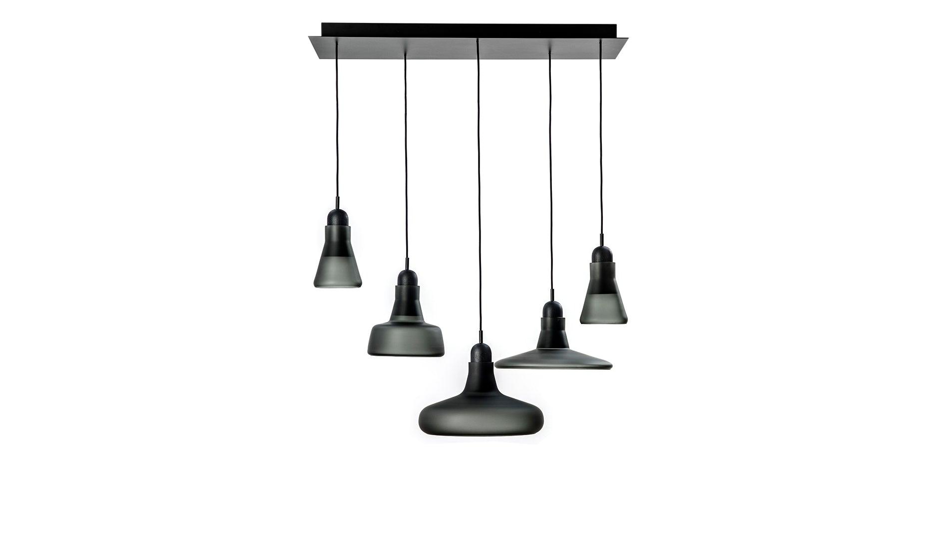 Brokis - Brokis Shadows XL PC1000 Hängeleuchten-Set | Rauchgrau matt - Hängeleuchten - Sarto Group