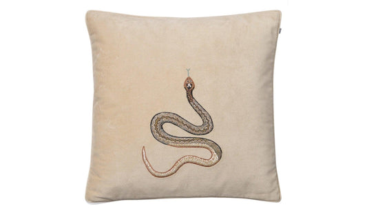Chhatwal & Jonsson - Chhatwal & Jonsson Cobra Samtkissen 50 x 50 cm | Beige - Zierkissen - Sarto Group