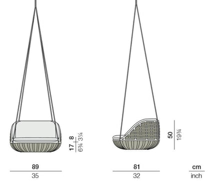 Dedon - SwingMe Sessel mit Sitz- und Rückenkissen - Gartensessel - Sarto Group
